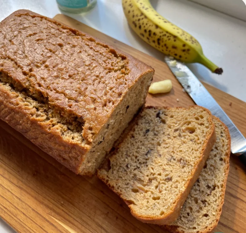 Banana bread on counter